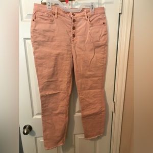 Pink button up jeans